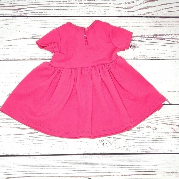 Bonnie Baby Short Sleeve Dress with Bow Pink 12 m - Picture 2 of 5